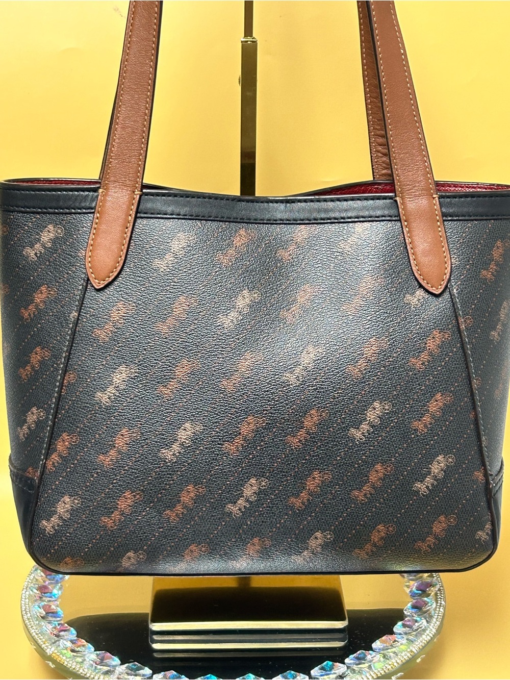Coach Horse and Carriage Coated Canvas Tote w/Yellow Tag Approx. 14 x 9 x 4. - Picture 3 of 17